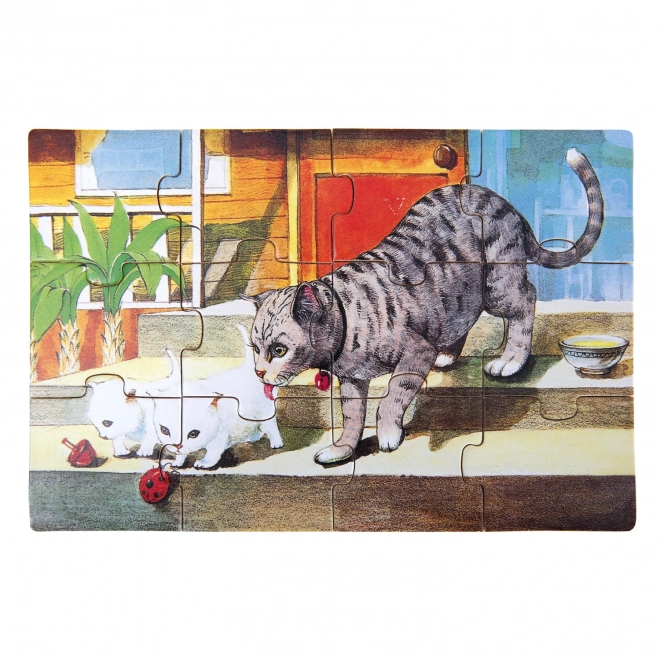 Bino Holzpuzzle Tiere in Box