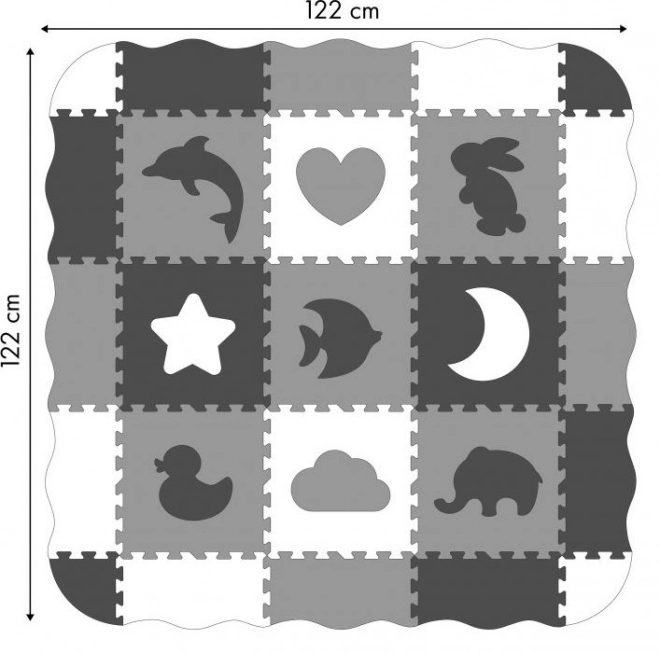 Schaumstoffmatte mit Puzzlemotiv und Zaun für Kinder