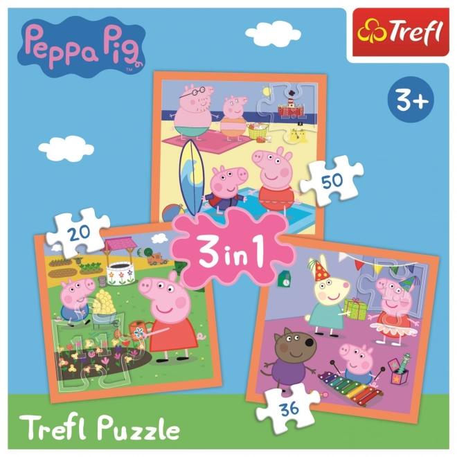 Trefl Puzzle Peppa Wutz: Fantastische Ideen 3-in-1