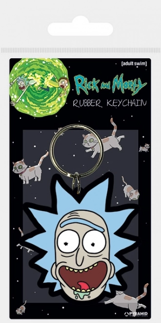 Gummischlüsselanhänger Rick and Morty - Rick Lächelt Verrückt