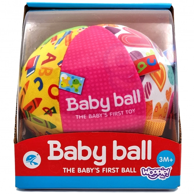 Weicher Ball für Babys mit Etiketten und Geräuschen