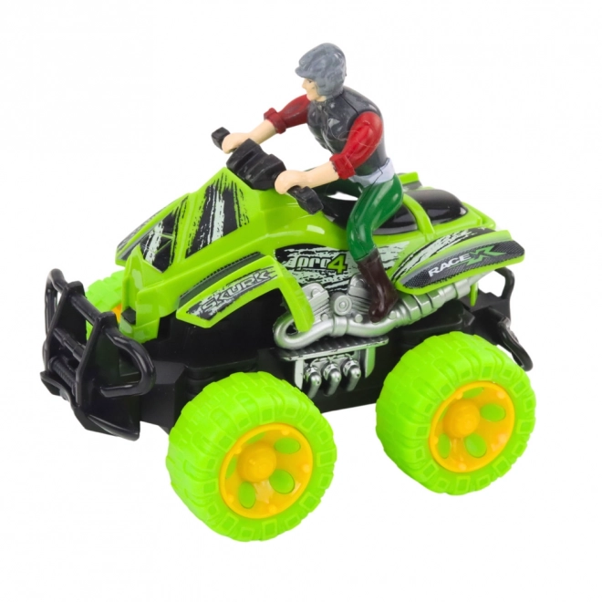 Quad mit Fahrer und Dinosaurierkäfig