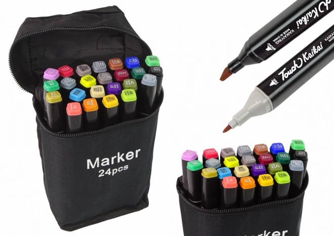 Doppelseitige Alkoholmarker Set mit Tasche 24 Stück