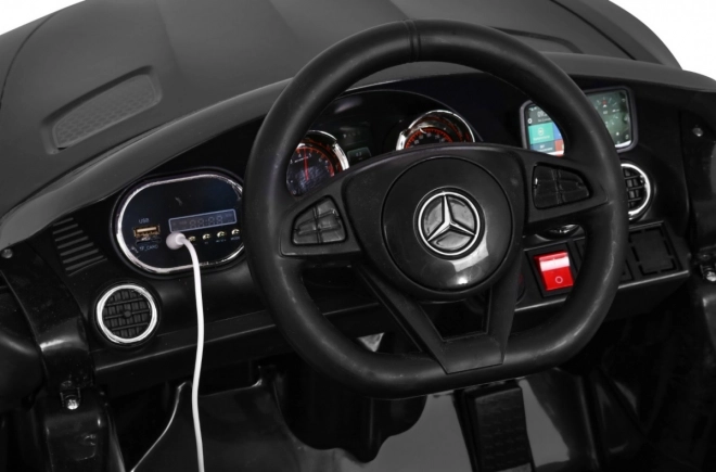 Mercedes Benz GT Batterie für Kinder Schwarz + Fernbedienung + langsamer Start + MP3 LED