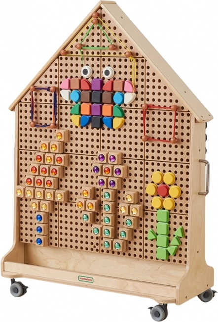Masterkidz hölzerne frei stehende Tafel STEM in Hausform mit Zubehör