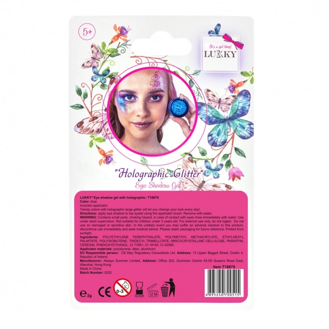 Gelartige Lidschatten mit holografischem Glitzer und Pinsel
