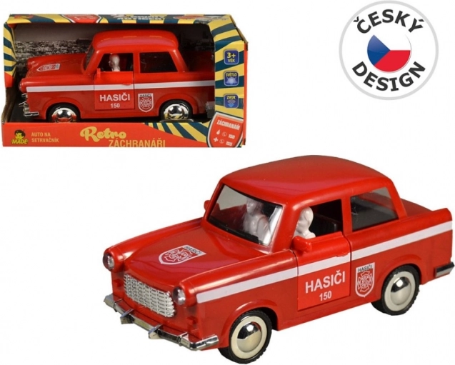 Retro Feuerwehrwagen mit Schwungrad