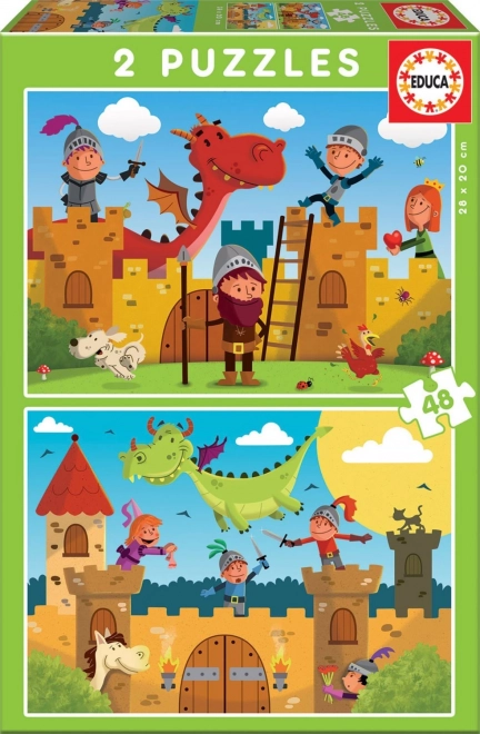 Puzzle Drachen und Ritter - EDUCA