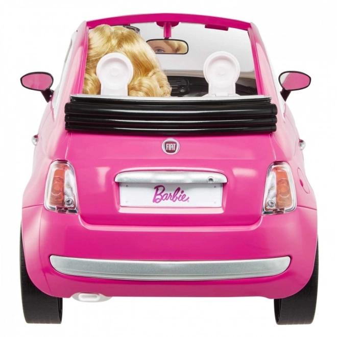 Barbie mit Fiat 500 Cabrio