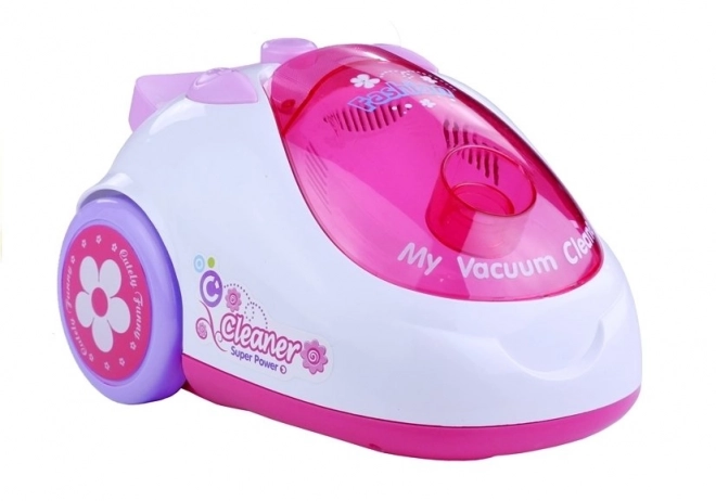 Spielzeug Staubsauger Set für Kinder mit zwei Aufsätzen Rosa