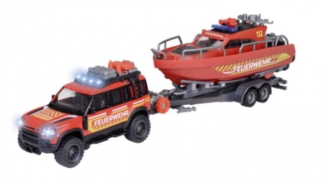 Majorette Land Rover mit Rettungsboot Spielzeugset