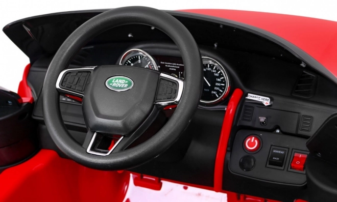 Kinder Land Rover Discovery Rot + Fernbedienung + 5 Stück Gurte + Sitzverstellung + EVA + MP3 LED