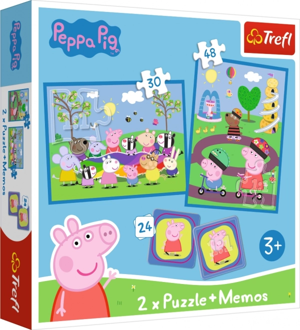 Trefl Puzzle und Memoryspiel - Glückliche Momente mit Peppa Wutz