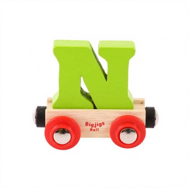 Holzspielzeugzugwagon mit Buchstabe N von Bigjigs Rail