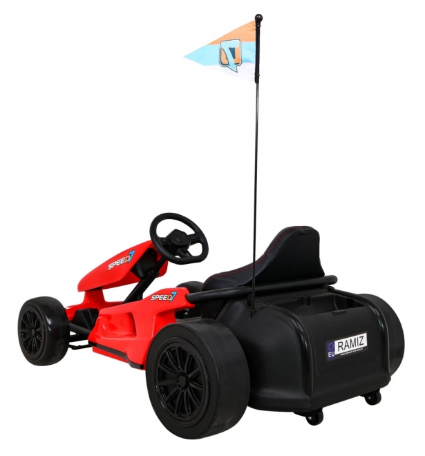 Speed 7 Drift King batteriebetriebenes Gokart für Kinder Rot + Drift-Funktion + Sportsitz + 2 Geschwindigkeiten + EVA