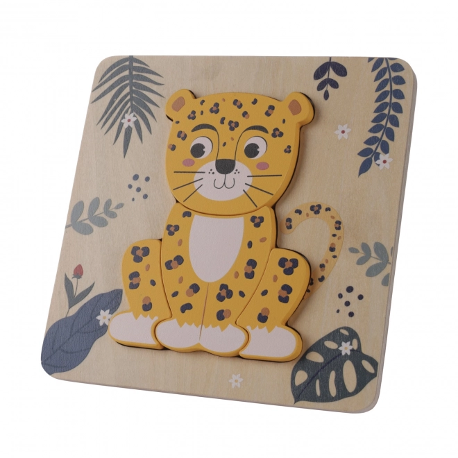 Kleines Holzpuzzle, Leopard