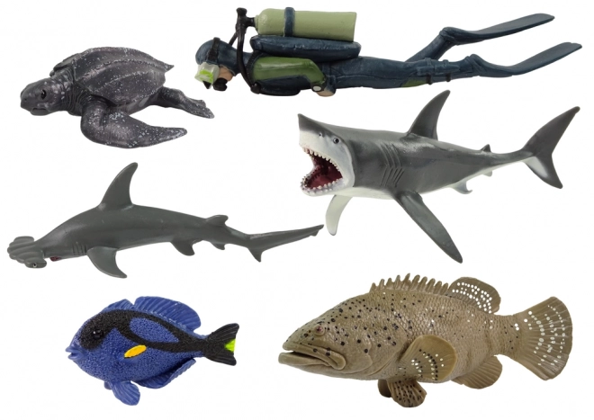 6-teiliges Set Meereslebewesen Spielfiguren von World The Sea