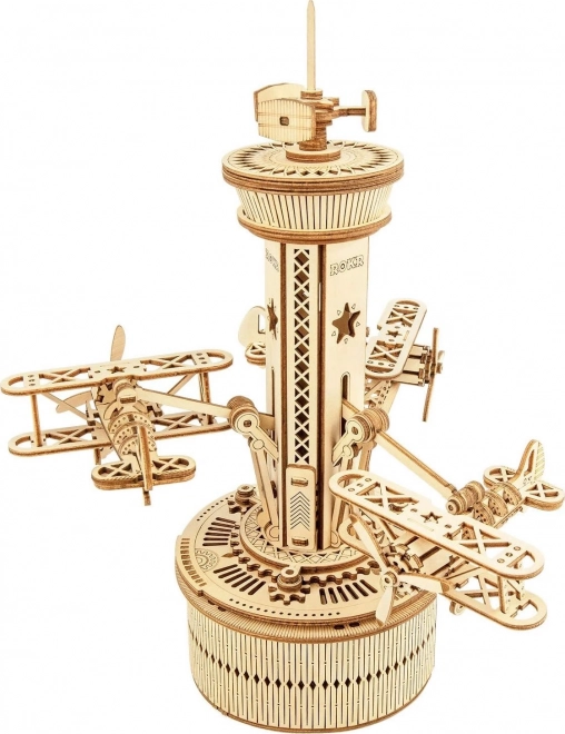 Rokr 3D Holzpuzzle Flugkontrollturm Spieluhr