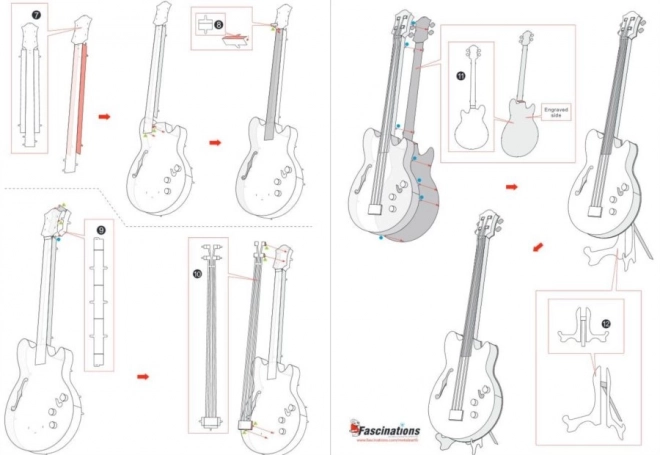 3D-Puzzle Bassgitarre von Metal Earth