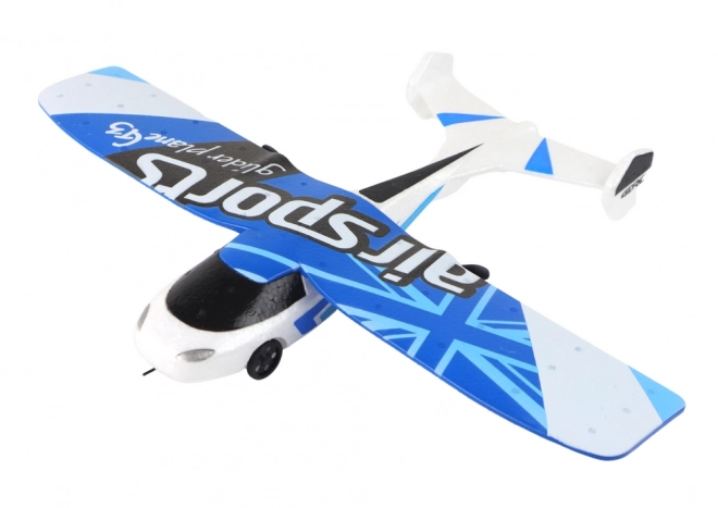 RC Ferngesteuertes Flugzeug mit Lichtern Weiß Blau