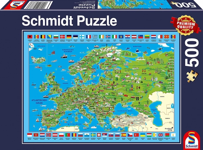 Schmidt Puzzle Europäische Illustrationskarte 500 Teile