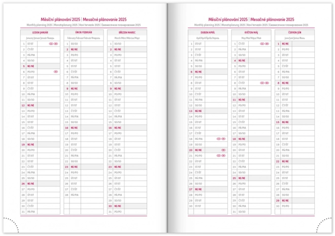 Notique Wochenkalender Aprint 2025 Rot