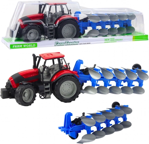 Traktor mit Pflug rot 50 cm