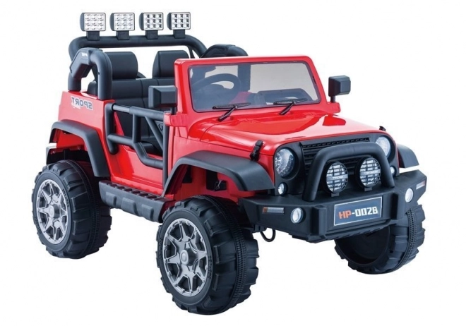 Roter Kinder-Elektroauto Jeep