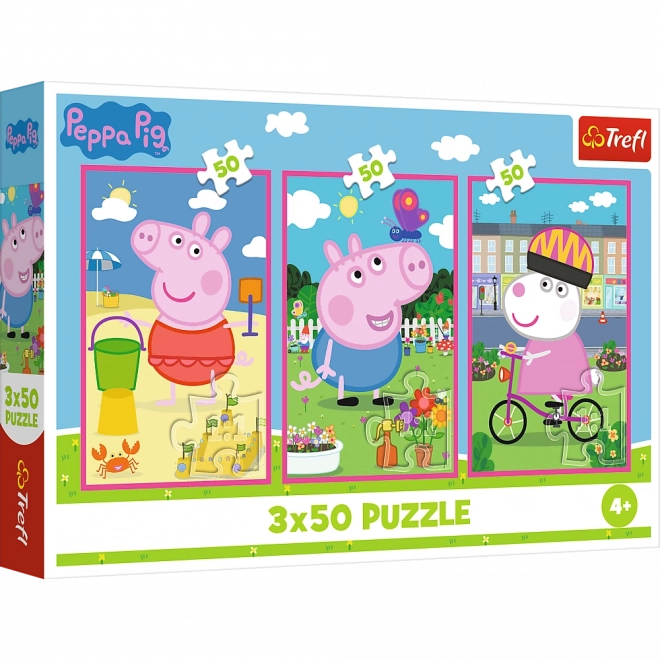 Puzzle 3x50 Kraft der Freundschaft Peppa Pig