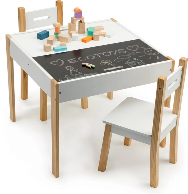 Kinder Holz Tisch und Stühle Set mit Tafel