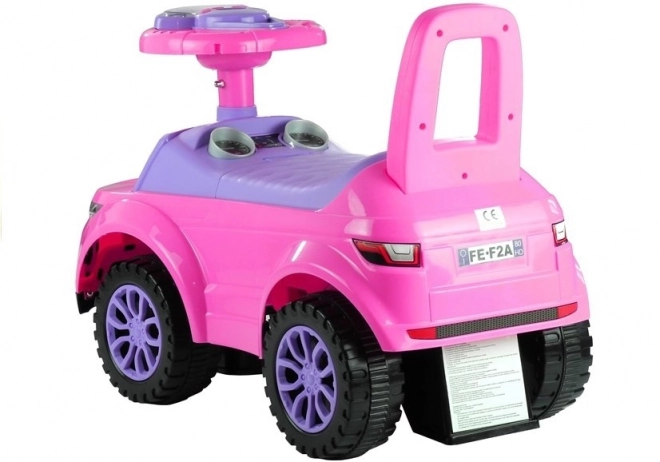 Rutschauto für Mädchen mit Spiel und Licht in Rosa