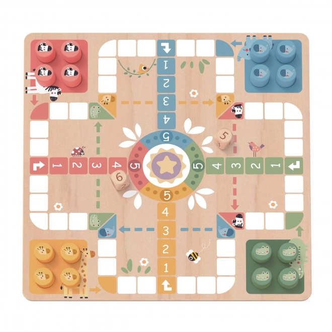 Woopie Green Logische Brettspiele 2in1 Ludo Mensch ärgere dich nicht + Befreie die Tiere