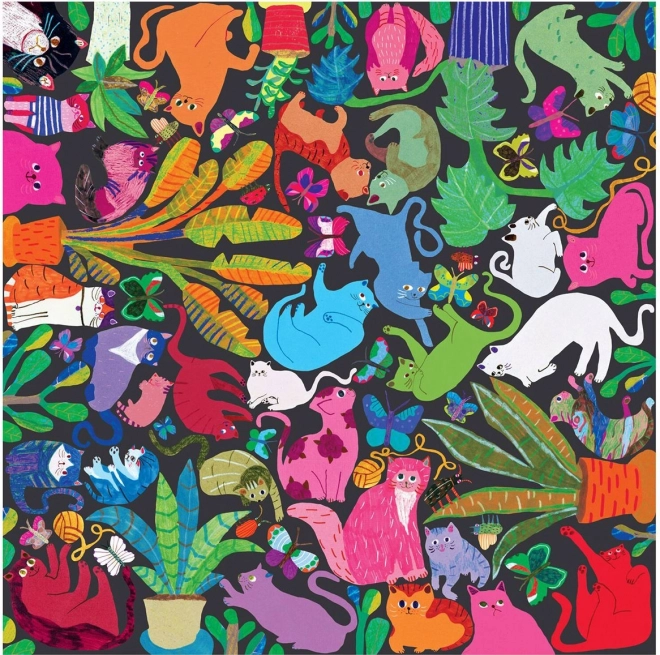 Quadratisches Puzzle Katzen bei der Arbeit 1000 Teile von EEBOO