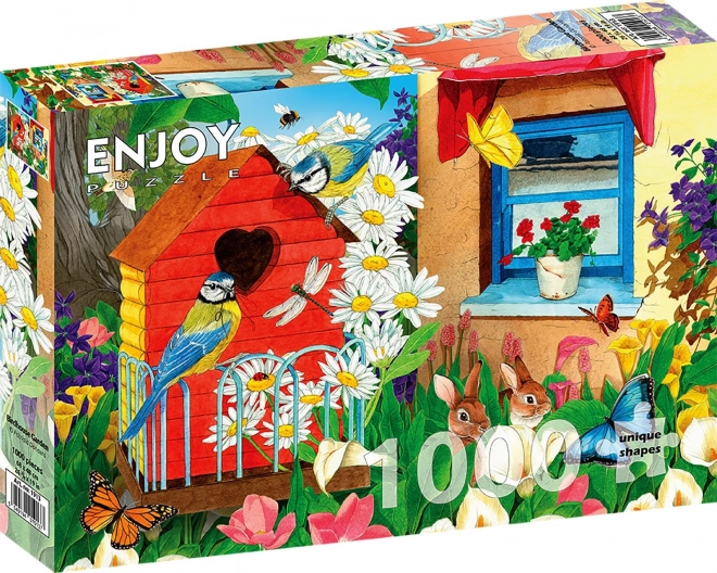 Puzzle Garten mit Vogelhäuschen 1000 Teile