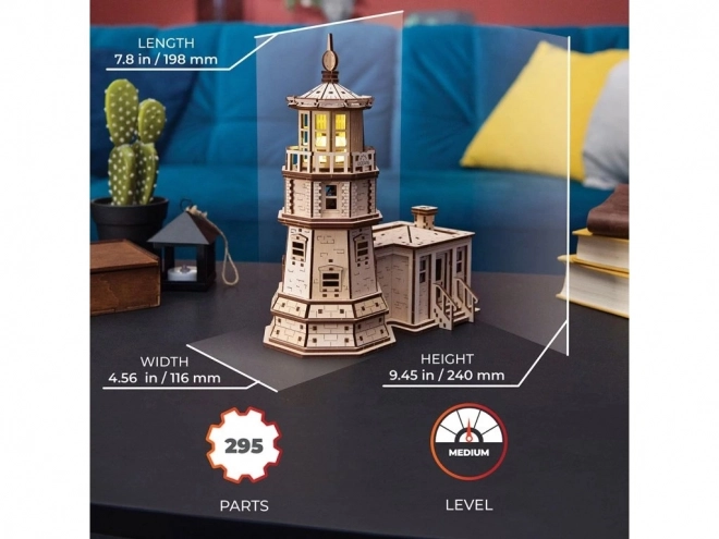 Ugears 3D Holzmechanisches Puzzle Split Rock Leuchtturm