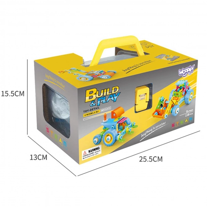 Konstruktionsset Fahrzeuge für Kinder 6v1