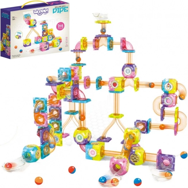 Woopie Magnetische Bausteine Kugelbahn 89 Stk