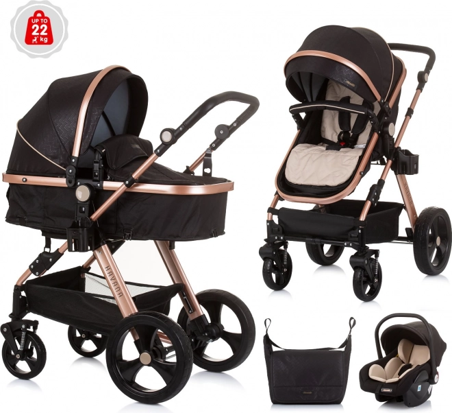 Chipolino Kinderwagen Havana 2in1 Obsidian Gold