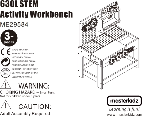 Holzwerkstatt XXL Montessori STEM mit Werkzeugen MASTERKIDZ