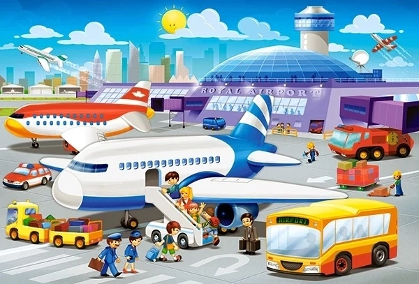 Castorland Kinderpuzzle Flughafen-Abenteuer 40 Teile