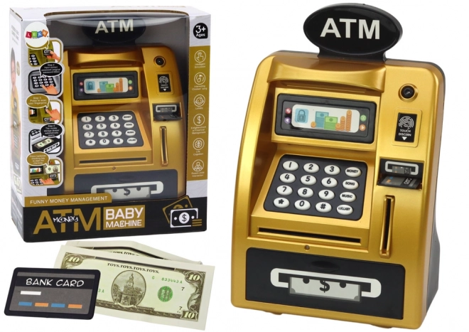 Kinderbankautomat in Gold-Schwarz