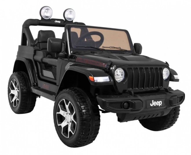 Jeep Wrangler Rubicon Batterie für Kinder schwarz + Fernbedienung + MP3 LED Radio + EVA Räder