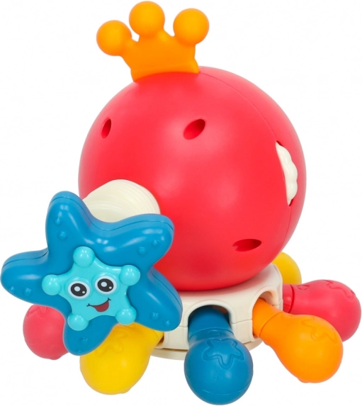 Sensorisches Spielzeug Beißring für Babys Oktopus Bibi-Inn Rot
