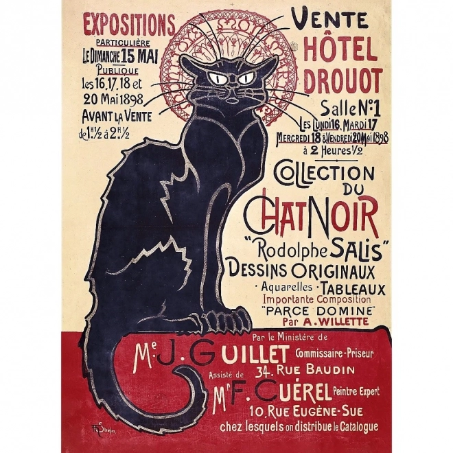 Holzpuzzle 200 Teile Schwarze Katze von Théophile Alexandre Steinlen