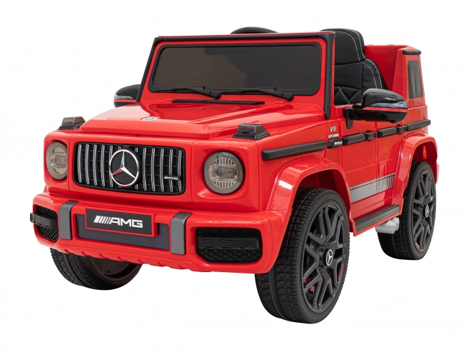 Mercedes AMG G63 für Kinder Rot + Fernbedienung + MP3 LED + Langsamer Start + EVA + Gurte