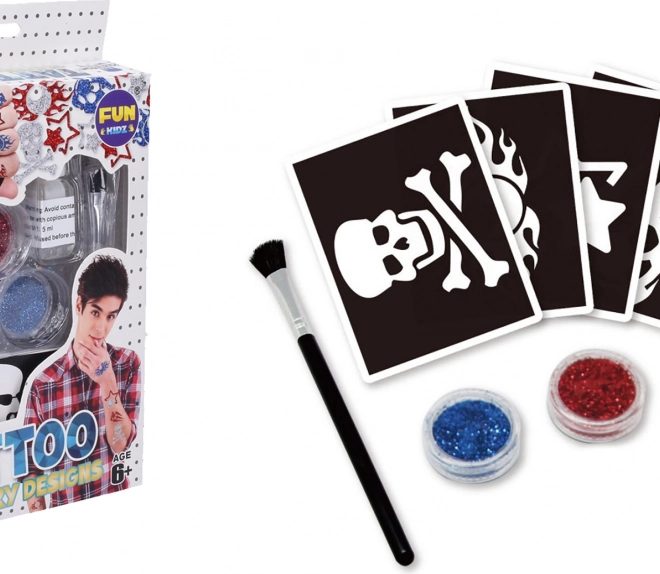 Set für temporäre Glitzer-Tattoos für Jungen