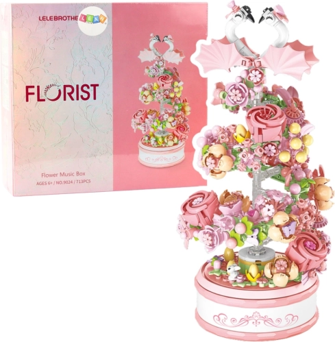 Bausatz Floristik Rosa Blumenkomposition 713 Teile