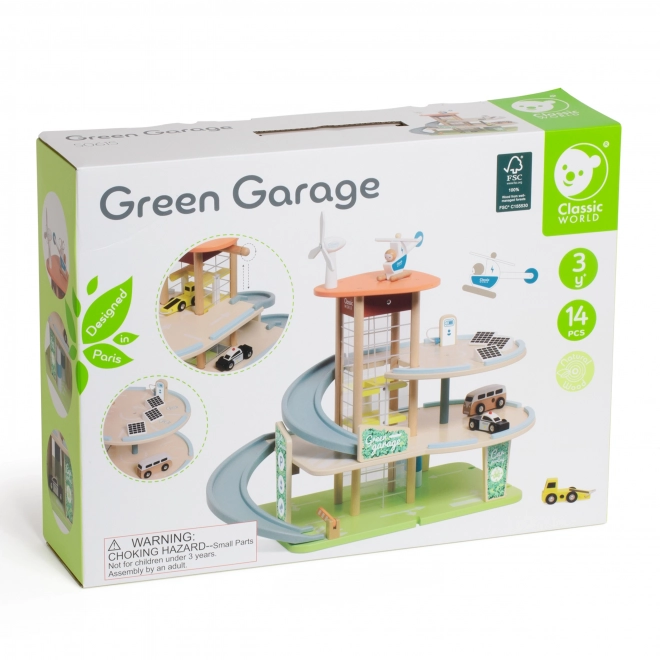 Dreistöckige XL Holzgarage mit Aufzug "Öko Zone" von Classic World