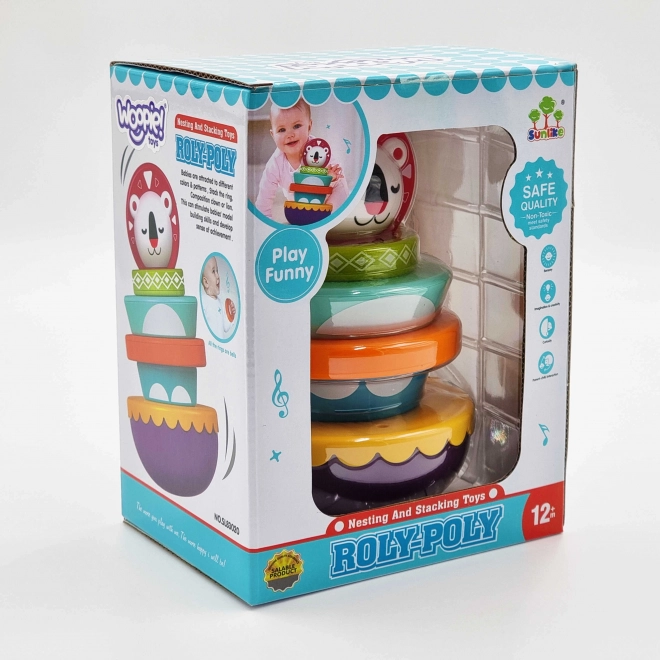 Woopie Baby Sensorisches Spiel Pyramidenstapel für Babys 6-teilig