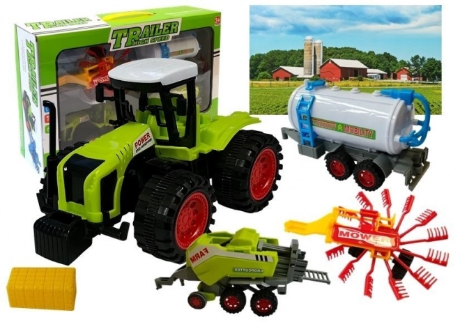 Farmfahrzeugspielset Traktor und Maschinen